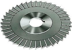 Made in USA - 4" Blade Diam x 1/4" Blade Thickness, 1-1/4" Hole, 36 Teeth, High Speed Steel Side Chip Saw - Straight Tooth, Arbor Connection, Right Hand Cut, Uncoated, with Keyway - Exact Tooling