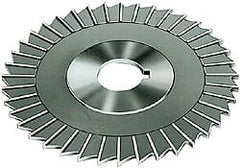 Made in USA - 4" Blade Diam x 5/32" Blade Thickness, 1-1/4" Hole, 36 Teeth, High Speed Steel Side Chip Saw - Straight Tooth, Arbor Connection, Right Hand Cut, Uncoated, with Keyway - Exact Tooling