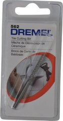 Dremel - 1/8" Diam, High Speed Steel Diamond Pattern Router Bit - Right Hand Cut, 61mm Overall Length, 1/8" Shank Diam, Use on Cement Board, Ceramic Wall Tile, Plaster - Exact Tooling