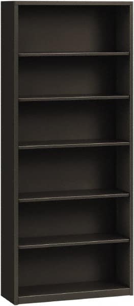 Hon - 6 Shelf, 81-1/8" High x 34-1/2" Wide Bookcase - 12-5/8" Deep, Steel, Charcoal - Exact Tooling