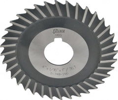 Value Collection - 4" Blade Diam x 1/16" Blade Thickness, 1" Hole, 36 Teeth, High Speed Steel Side Chip Saw - Straight Tooth, Arbor Connection, Uncoated - Exact Tooling