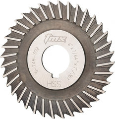 Value Collection - 4" Blade Diam x 7/64" Blade Thickness, 1" Hole, 36 Teeth, High Speed Steel Side Chip Saw - Straight Tooth, Arbor Connection, Uncoated - Exact Tooling