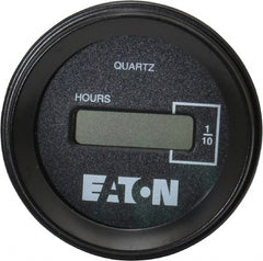 Durant - Supertwist LCD Display Hour Meter - 58.4mm High, 48DC-150DC Voltage, Solid State Hourmeter Round - Exact Tooling