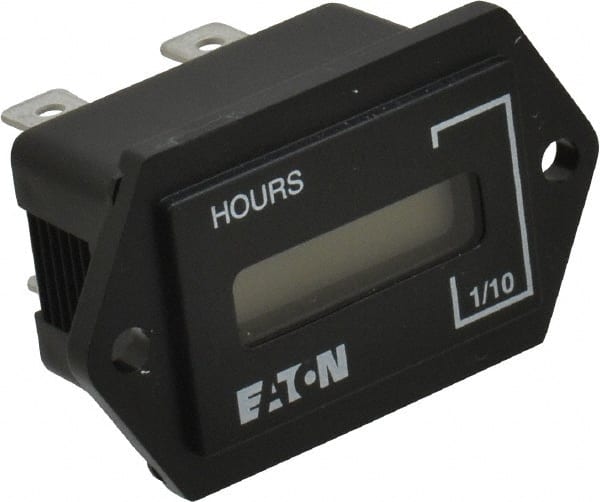 Durant - Supertwist LCD Display Hour Meter - 31.1mm High, 100AC-230AC Voltage, Solid State Hourmeter Rectangular - Exact Tooling