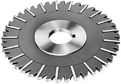 Made in USA - 5" Blade Diam x 1/4" Blade Thickness, 1-1/4" Hole, 36 Teeth, High Speed Steel Side Chip Saw - Staggered Tooth, Arbor Connection, Right Hand Cut, Uncoated - Exact Tooling