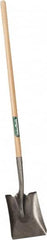 UnionTools - 11-1/2" High x 9-1/2" Wide Square Steel Shovel - 44" Long Wood Straight Handle, Rolled - Exact Tooling