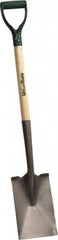 UnionTools - 12" High x 7-1/4" Wide Square Steel Spade - 28" Long Wood D-Grip Handle, Turned - Exact Tooling