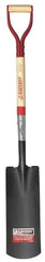 Razor-Back - 16" High x 6-1/2" Wide Square Steel Spade - 29" Long Wood D-Grip Handle, Front Turned - Exact Tooling