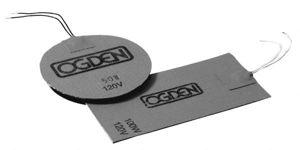 Value Collection - 5" Long x 2" Wide, Rectangular, Silicon Rubber, Standard Heat Blanket - 120 Volt, Adhesive Back, Use with Metal Containers - Exact Tooling