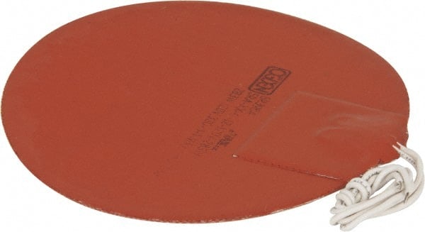 Made in USA - Round, Silicon Rubber, Standard Heat Blanket - 120 Volt, Adhesive Back, Use with Metal Containers - Exact Tooling