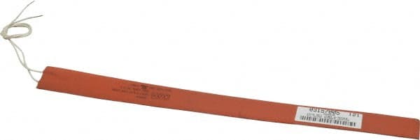Value Collection - 12" Long x 1" Wide, Rectangular, Silicon Rubber, Standard Heat Blanket - 120 Volt, Adhesive Back, Use with Metal Containers - Exact Tooling