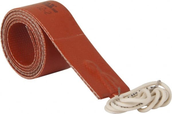 Value Collection - 24" Long x 1" Wide, Rectangular, Silicon Rubber, Standard Heat Blanket - 120 Volt, Plain Back, Use with Metal Containers - Exact Tooling