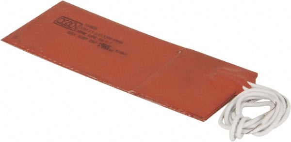 Value Collection - 5" Long x 2" Wide, Rectangular, Silicon Rubber, Standard Heat Blanket - 120 Volt, Adhesive Back, Use with Metal Containers - Exact Tooling