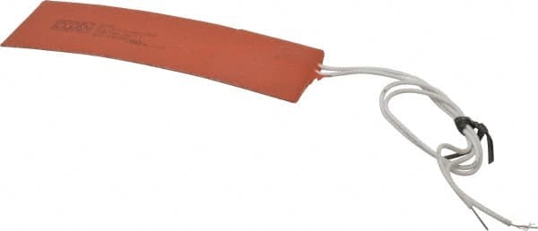 Value Collection - 6" Long x 2" Wide, Rectangular, Silicon Rubber, Standard Heat Blanket - 120 Volt, Adhesive Back, Use with Metal Containers - Exact Tooling