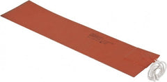Value Collection - 12" Long x 3" Wide, Rectangular, Silicon Rubber, Standard Heat Blanket - 120 Volt, Plain Back, Use with Metal Containers - Exact Tooling
