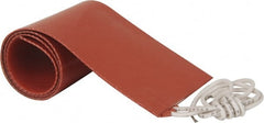 Value Collection - 18" Long x 3" Wide, Rectangular, Silicon Rubber, Standard Heat Blanket - 120 Volt, Plain Back, Use with Metal Containers - Exact Tooling