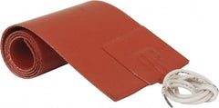 Value Collection - 18" Long x 3" Wide, Rectangular, Silicon Rubber, Standard Heat Blanket - 120 Volt, Plain Back, Use with Metal Containers - Exact Tooling