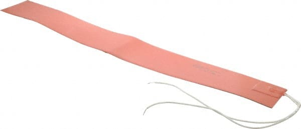 Value Collection - 24" Long x 3" Wide, Rectangular, Silicon Rubber, Standard Heat Blanket - 120 Volt, Adhesive Back, Use with Metal Containers - Exact Tooling