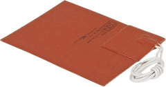 Value Collection - 5" Long x 4" Wide, Rectangular, Silicon Rubber, Standard Heat Blanket - 120 Volt, Adhesive Back, Use with Metal Containers - Exact Tooling