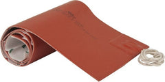 Value Collection - 24" Long x 6" Wide, Rectangular, Silicon Rubber, Standard Heat Blanket - 120 Volt, Adhesive Back, Use with Metal Containers - Exact Tooling