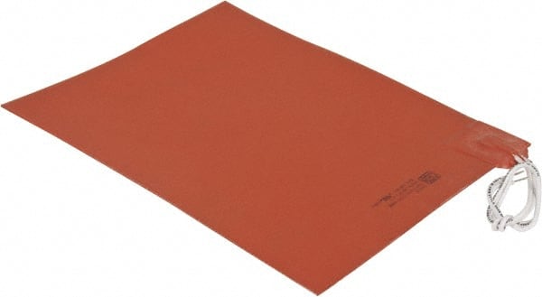 Value Collection - 12" Long x 9" Wide, Rectangular, Silicon Rubber, Standard Heat Blanket - 120 Volt, Plain Back, Use with Metal Containers - Exact Tooling