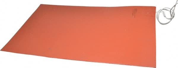 Value Collection - 18" Long x 12" Wide, Rectangular, Silicon Rubber, Standard Heat Blanket - 120 Volt, Adhesive Back, Use with Metal Containers - Exact Tooling