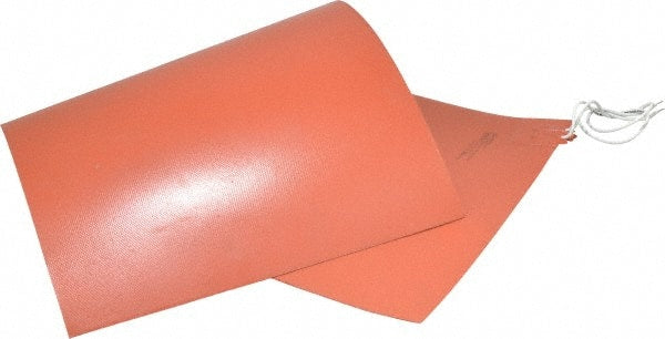 Value Collection - 24" Long x 12" Wide, Rectangular, Silicon Rubber, Standard Heat Blanket - 120 Volt, Plain Back, Use with Metal Containers - Exact Tooling