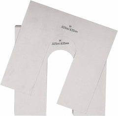 Made in USA - 20 Piece, 8 Inch Long x 8 Inch Wide x 0.025 Inch Thick, Slotted Shim Stock - Stainless Steel, 2-1/2 Inch Wide Slot - Exact Tooling