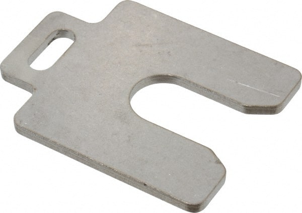 Made in USA - 5 Piece, 2 Inch Long x 2 Inch Wide x 0.125 Inch Thick, Slotted Shim Stock - Stainless Steel, 5/8 Inch Wide Slot - Exact Tooling
