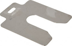 Made in USA - 10 Piece, 3 Inch Long x 3 Inch Wide x 0.05 Inch Thick, Slotted Shim Stock - Stainless Steel, 7/8 Inch Wide Slot - Exact Tooling