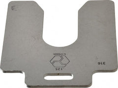 Made in USA - 5 Piece, 4 Inch Long x 4 Inch Wide x 0.125 Inch Thick, Slotted Shim Stock - Stainless Steel, 1-1/4 Inch Wide Slot - Exact Tooling
