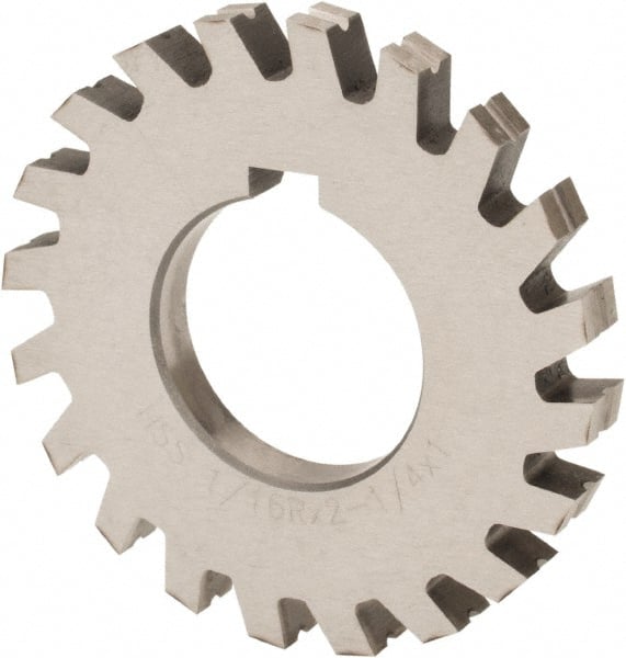 Value Collection - 5/32" Radius, 5/16" Circle Diam, 2-3/4" Cutter Diam, Arbor Connection, Concave Radius Cutter - High Speed Steel, Oxide Finish, Form Relieved, 10 Teeth - Exact Tooling