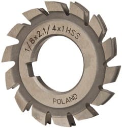 Value Collection - 1/16" Radius, 1/8" Circle Diam, 2-1/4" Cutter Diam, Arbor Connection, Concave Radius Cutter - High Speed Steel, Uncoated, 14 Teeth - Exact Tooling