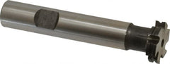 Made in USA - 1/32" Radius, 1/16" Circle Diam, 3/4" Diam x 0.165" Wide Cut, High Speed Steel Concave Radius Cutter - 3" OAL, 1/2" Shank Diam, Shank Connection, Uncoated, Form Relieved, 6 Teeth, Weldon Flat - Exact Tooling