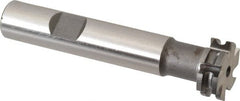 Made in USA - 1/16" Radius, 1/8" Circle Diam, 3/4" Diam x 0.26" Wide Cut, High Speed Steel Concave Radius Cutter - 3" OAL, 1/2" Shank Diam, Shank Connection, Uncoated, Form Relieved, 6 Teeth, Weldon Flat - Exact Tooling