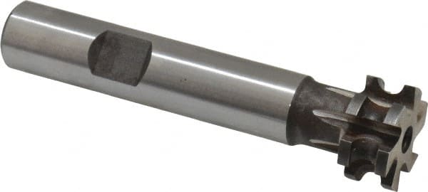 Made in USA - 3/32" Radius, 3/16" Circle Diam, 3/4" Diam x 0.352" Wide Cut, High Speed Steel Concave Radius Cutter - 3" OAL, 1/2" Shank Diam, Shank Connection, Uncoated, Form Relieved, 6 Teeth, Weldon Flat - Exact Tooling
