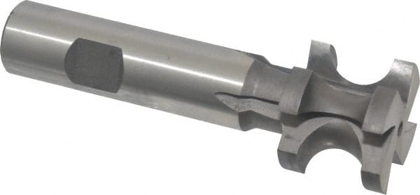 Made in USA - 5/16" Radius, 5/8" Circle Diam, 1-1/4" Diam x 1.01" Wide Cut, High Speed Steel Concave Radius Cutter - 4" OAL, 3/4" Shank Diam, Shank Connection, Uncoated, Form Relieved, 4 Teeth, Weldon Flat - Exact Tooling