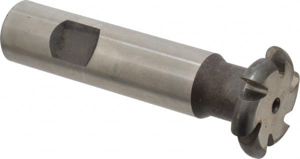 Made in USA - 1/8" Radius, 1/4" Circle Diam, 1-1/4" Cutter Diam, Shank Connection, Convex Radius Cutter - 3/4" Shank Diam, 3-1/2" OAL, High Speed Steel, Uncoated, Form Relieved, 6 Teeth, Weldon Flat - Exact Tooling