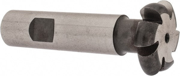 Made in USA - 3/16" Radius, 3/8" Circle Diam, 1-3/8" Cutter Diam, Shank Connection, Convex Radius Cutter - 3/4" Shank Diam, 3-1/2" OAL, High Speed Steel, Uncoated, Form Relieved, 6 Teeth, Weldon Flat - Exact Tooling
