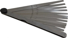 Starrett - 13 Piece, 0.03 to 0.5mm Tapered Feeler Gage Set - 152mm Long x 7 to 12.7mm Wide (Tapered), Tempered Steel - Exact Tooling