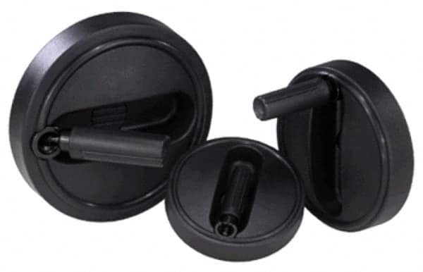 KIPP - 6.3" Diam, Thermoplastic Handwheel with Handle - 1.8" Hub Diam - Exact Tooling