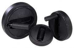 KIPP - 6.3" Diam, Thermoplastic Handwheel with Handle - 1.8" Hub Diam - Exact Tooling