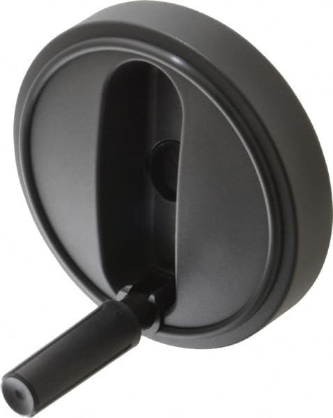 KIPP - 6.3" Diam, Thermoplastic Handwheel with Handle - 1.8" Hub Diam - Exact Tooling