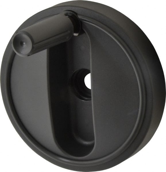 KIPP - 6.3" Diam, Thermoplastic Handwheel with Handle - 1.8" Hub Diam - Exact Tooling
