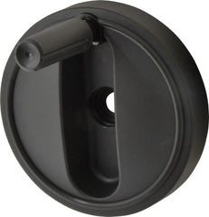 KIPP - 6.3" Diam, Thermoplastic Handwheel with Handle - 1.8" Hub Diam - Exact Tooling