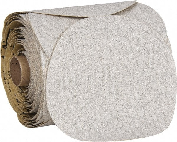 Superior Abrasives - 5" Diam, 80 Grit Aluminum Oxide Adhesive PSA Disc - Medium, Gold, Paper Backing, Flexible - Exact Tooling