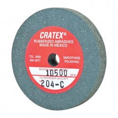 Cratex - 2" Diam x 1/4" Hole x 1/4" Thick, Surface Grinding Wheel - Silicon Carbide, Coarse Grade, 10,500 Max RPM, Rubber Bond, No Recess - Exact Tooling