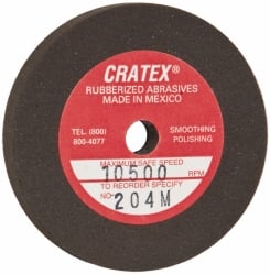 Cratex - 2" Diam x 1/4" Hole x 1/4" Thick, Surface Grinding Wheel - Silicon Carbide, Medium Grade, 10,500 Max RPM, Rubber Bond, No Recess - Exact Tooling