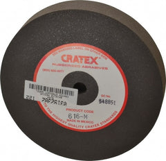Cratex - 6" Diam x 1/2" Hole x 1" Thick, Surface Grinding Wheel - Silicon Carbide, Medium Grade, 3,600 Max RPM, Rubber Bond, No Recess - Exact Tooling