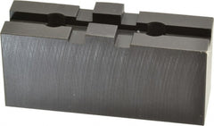 Bison - 8" Chuck Capacity, Tongue & Groove Attachment, Square Soft Lathe Chuck Jaw - 1 Jaw, Steel, 1-3/4" Btw Mount Hole Ctrs, 3-1/2" Long x 1-1/16" Wide x 1.713" High, 5/16" Groove - Exact Tooling